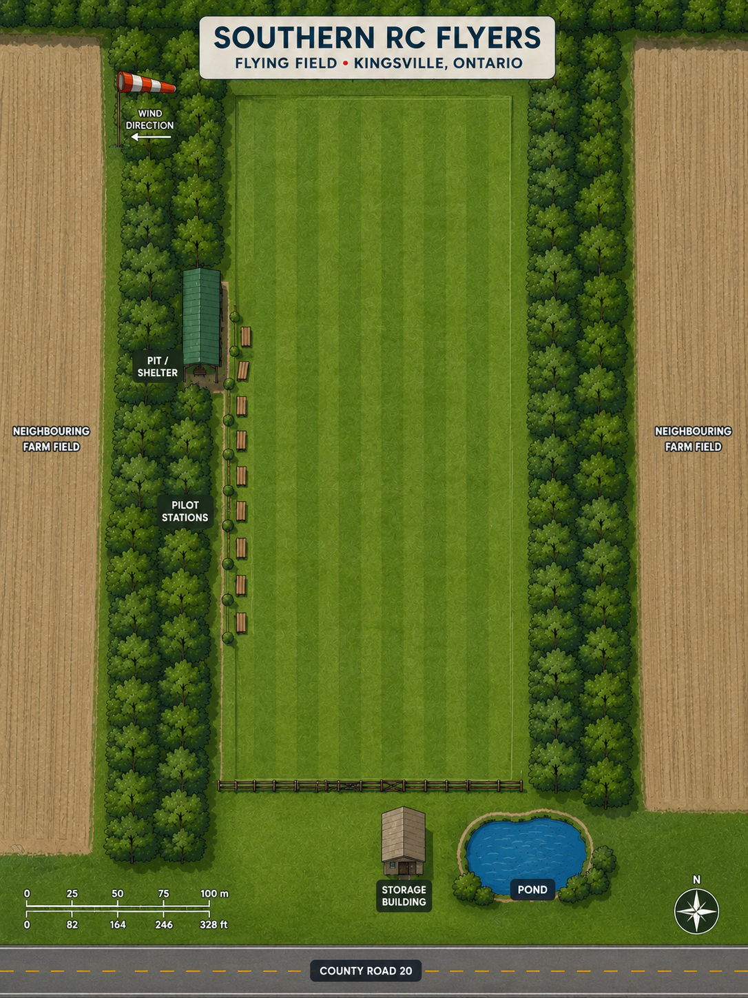 Southern RC Flyers Field Map